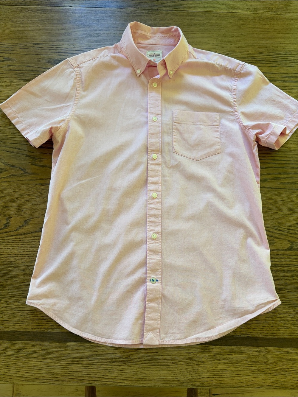GAP Light Pink Short-Sleeve Button-Down Shirt